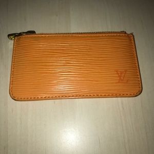 Louis Vuitton key pouch in mandarin epi leather